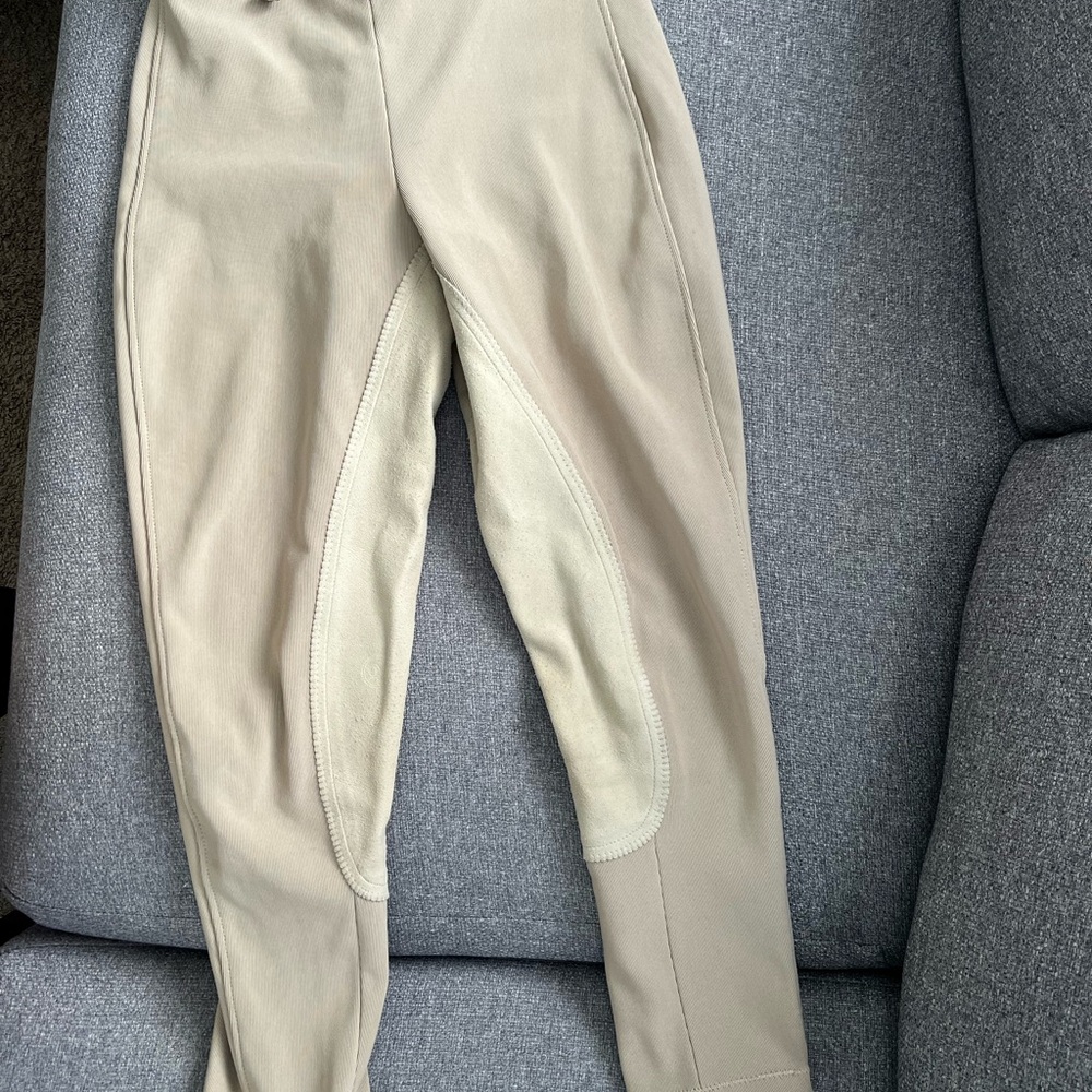 Women's Beige Riding Tights - Stretch Ponte Equestrian Pants